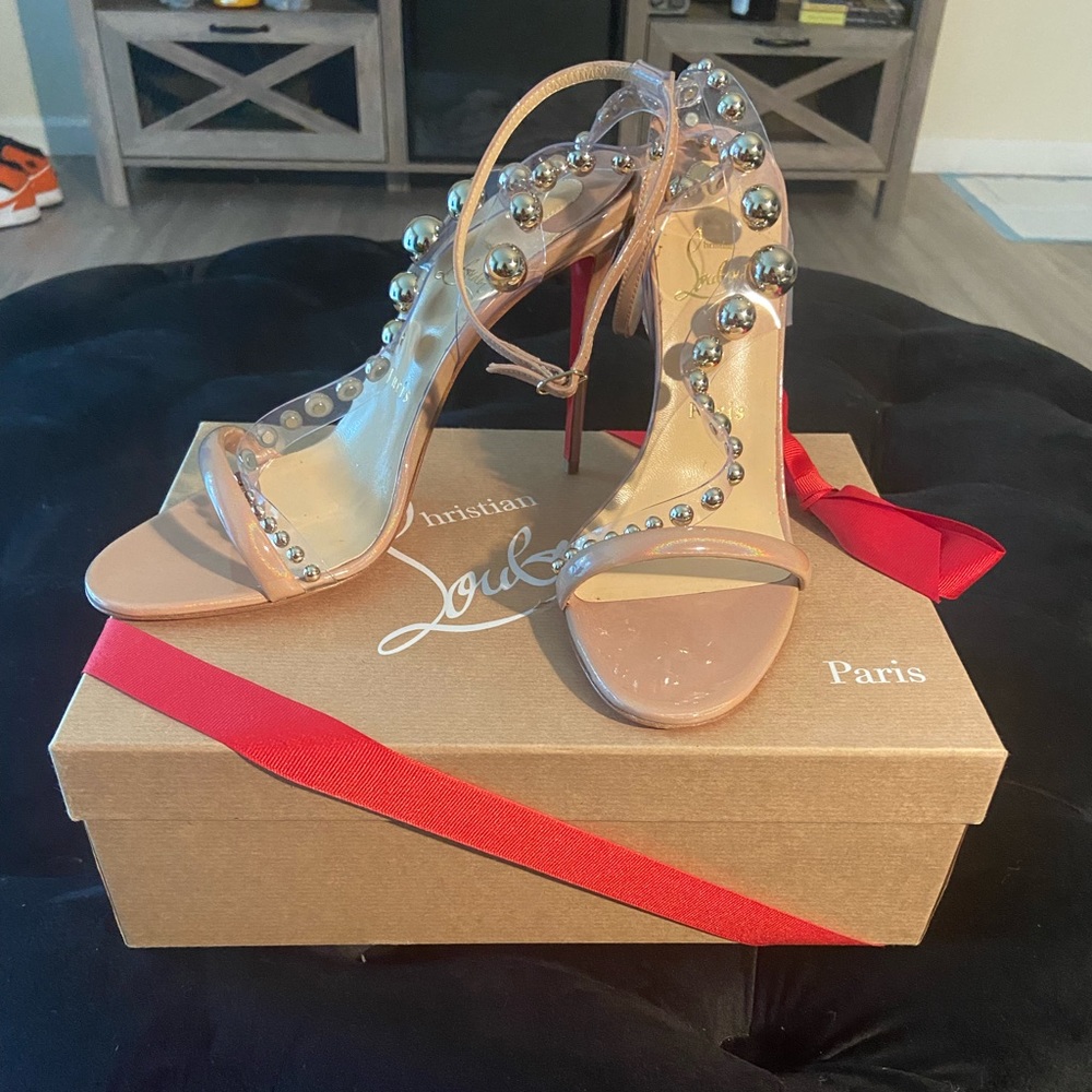 Christian Louboutin Corinetta 100 Patent After Sun Sandals Pumps Shoes 40